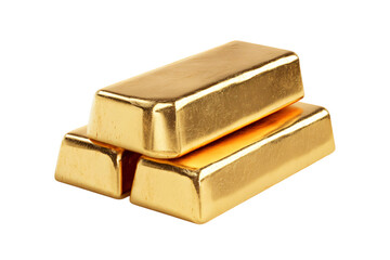 Stack of three shimmering gold bars symbolizing wealth and value