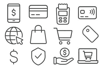 Digital payment concepts and tools for modern shopping and online transactions in various formats