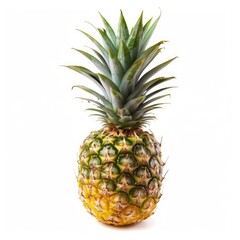 Single pineapple, yellow-green, isolated