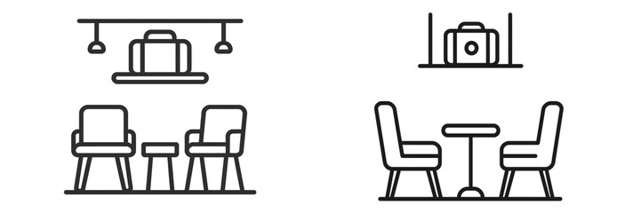 Modern interior design featuring stylish furniture and a cozy atmosphere in a cafe setting during daylight hours