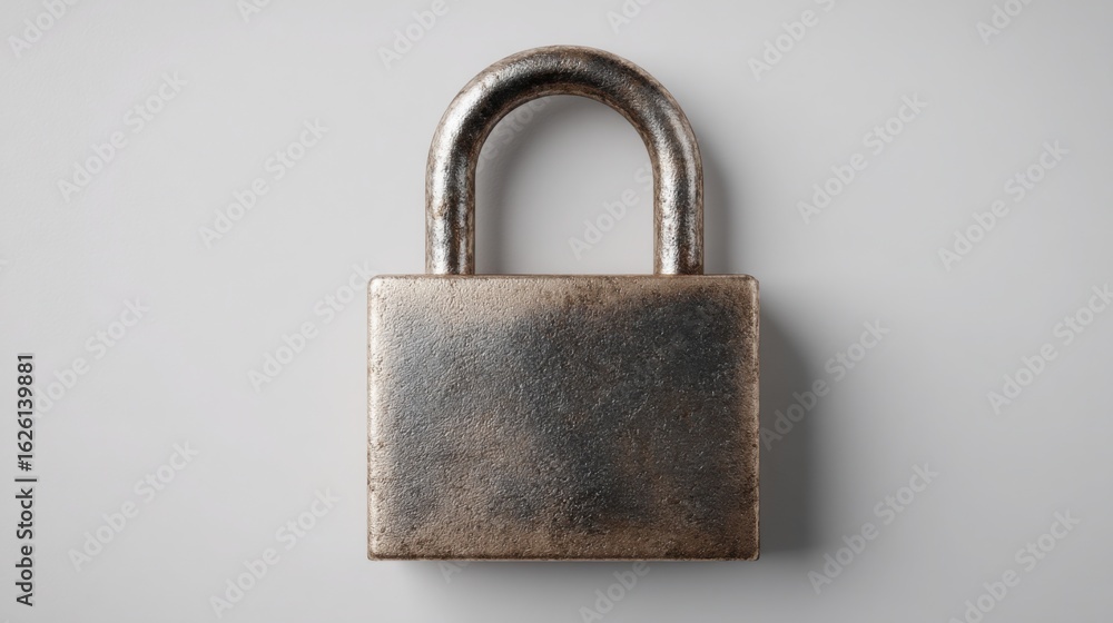 Poster classic padlock displayed on a simple background symbolizing security and protection in everyday lif