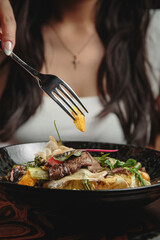 Fresh and delicious salad with dressing