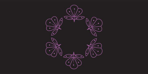 Round gradient mandala on white isolated background. Vector boho mandala in green and pink colors. Mandala with floral patterns. Yoga template