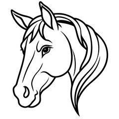 Minimalist Horse Head Line Art Vector