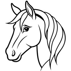 Minimalist Horse Head Line Art Vector