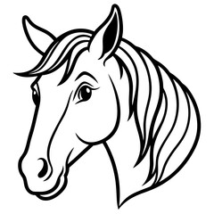 Minimalist Horse Head Line Art Vector