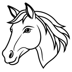 Minimalist Horse Head Line Art Vector
