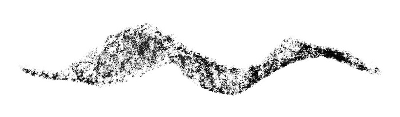Black crayon brush stroke isolated on transparent background