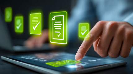 Digital document management and electronic approval process via tablet