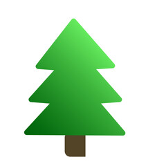 Christmas Spruce Fir Tree. Colorful Gradient New Year or Christmas Decoration Element Symbol. Family Holiday Party Decoration. Greeting Winter Holiday card or Invitation Design Art Sign