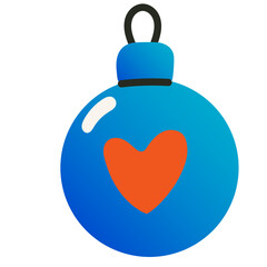 Glass Christmas Tree Toy Ball Isolated Transparent Icon. Colorful Gradient Vintage Retro New Year or Christmas Symbol. Family Holiday Party Decoration. Greeting Winter Holiday Card Invitation Design