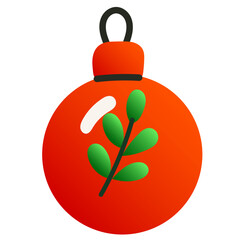 Obraz premium Glass Christmas Tree Toy Ball Isolated Transparent Icon. Colorful Gradient Vintage Retro New Year or Christmas Symbol. Family Holiday Party Decoration. Greeting Winter Holiday Card Invitation Design