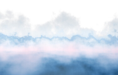 Soft misty fog or smoke isolated on a transparent backdrop