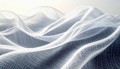 Abstract Digital Wave Design with Grey and White Colors