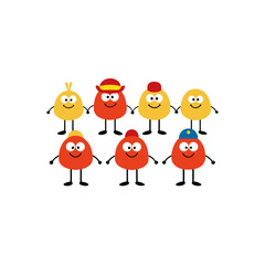 Obraz premium different cartoon clam character set 