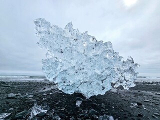 Eisberge Diamond Beach Island, Schwarzer Sandstrand,  Breiðamerkursandur
