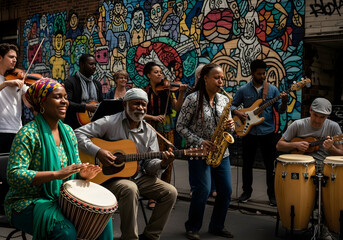 Joyful Community Music Performance in Urban Setting