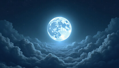 full moon over the clouds, 4k and HD image