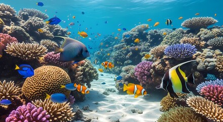 Vibrant Coral Reef Fish Underwater Scene