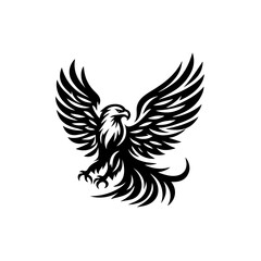 Fototapeta premium Majestic Eagle Silhouette with Spread Wings.