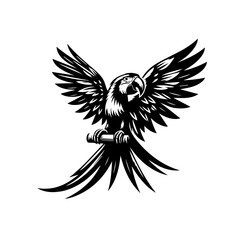 Obraz premium Majestic Macaw Parrot with Open Wings.