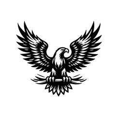 Fototapeta premium Majestic Eagle with Wings Spread Wide.