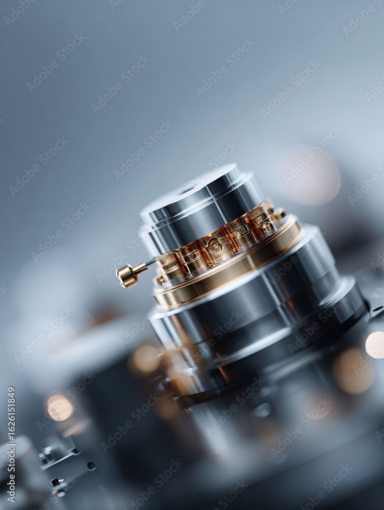 Poster closeup of a precision mechanism showcasing engineering and technology. ideal for illustrating conce