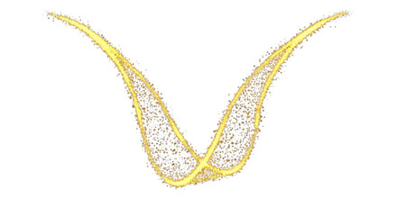 Gold glitter swirl isolated on transparent background