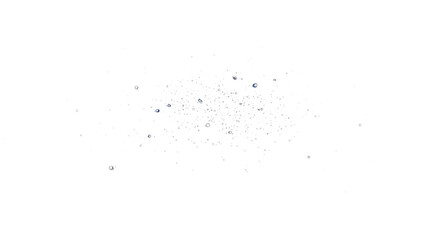 Scattered glitter particles isolated on transparent background