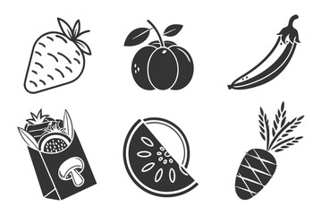 set of fruit icons