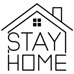 Minimalist Stay Home Outline Design