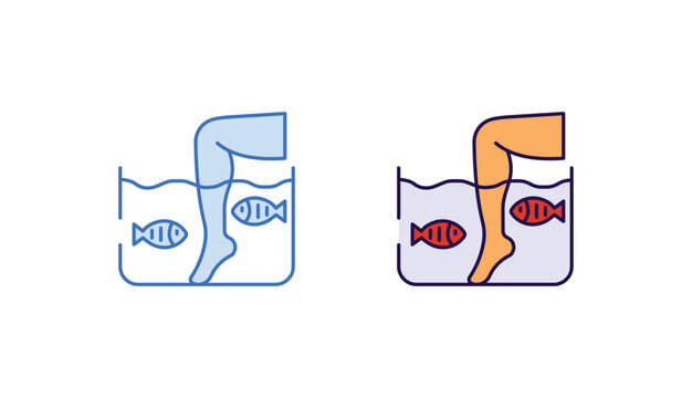 Fish Therapy icon design with white background stock illustration