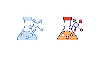 Chemicals icon design with white background stock illustration