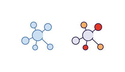 Molecule icon design with white background stock illustration