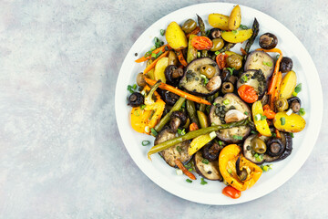Baked vegetables mix.