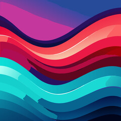 Abstract colorful wavy lines flowing across a vibrant gradient background