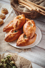 Fresh and delicious pastries with filling
