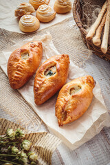 Fresh and delicious pastries with filling