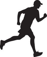  Runner Silhouette Vector – Athletic Man Sprinting Illustration