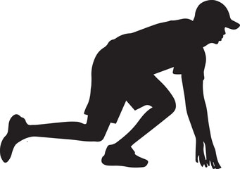 Runner Silhouette Vector – Athletic Man Sprinting Illustration