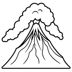 Minimalist Volcano Smoke Vector Design