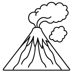 Minimalist Volcano Smoke Vector Design