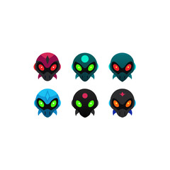 Fototapeta premium different bio lens helmet creature set alien h