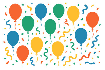 Vector illustration of 2019 happy new year with gold balloons and confetti background