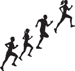 Marathon Runner Silhouette Illustration for Athletic Posters