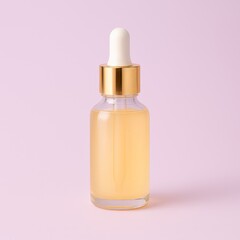 mockup yellow pink toner bottle isolated on pink background