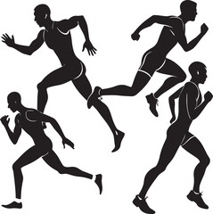  Sprint Runner Silhouette Vector 