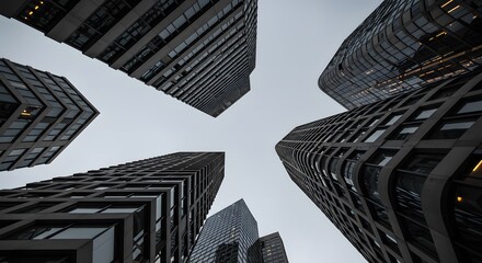 Modern Skyscrapers Architecture – Urban City Business Towers