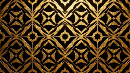 Obraz premium Golden Geometric Pattern on Black Background