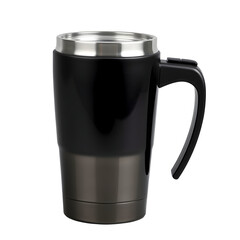 Black Stainless Steel Travel Mug with Handle